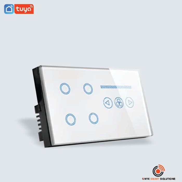 4-Gang Plus Fan Smart Touch Switch - Multi-Function Control with WiFi Connectivity and Touch Interface