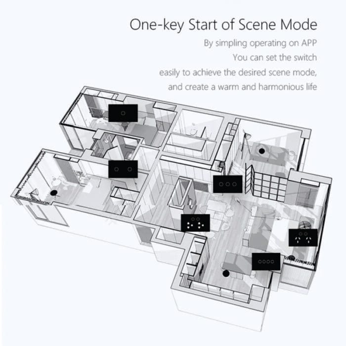 4-Gang Plus Fan Smart Touch Switch - Multi-Function Control with WiFi Connectivity and Touch Interface
