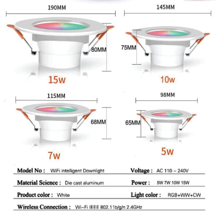 Best RGB LED Smart Downlight - Color-Changing, Dimmable, Wi-Fi Controlled