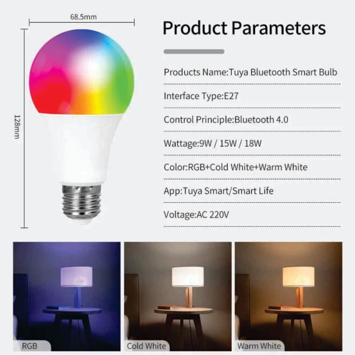 Smart Light Bulb LED - WiFi Enabled, Voice Control & Color Changing