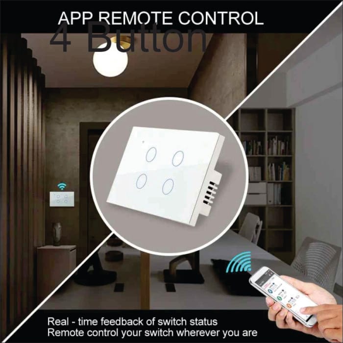 4 Gang WiFi Smart Switch - Advanced Control with Remote Access and Voice Compatibility