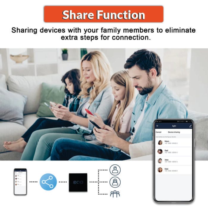 Smart Fan Dimmer Switch - Adjustable Speed and Light Control with WiFi Connectivity